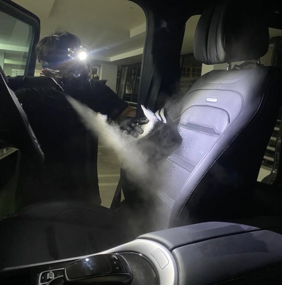 Cleanic Detailing door panel steam clean result