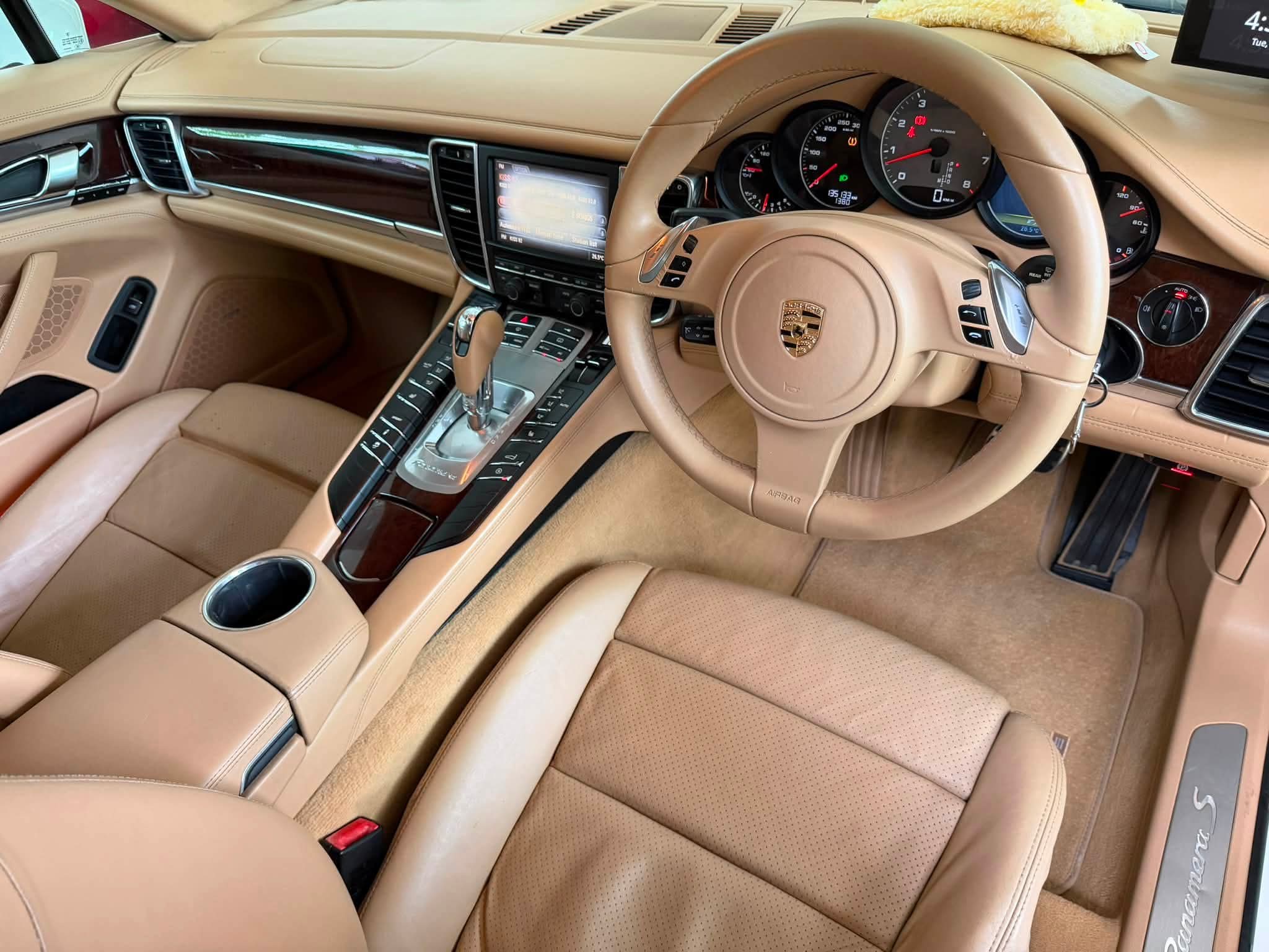 Clean Porsche Panamera S interior after professional detailing and cockroach fumigation Singapore