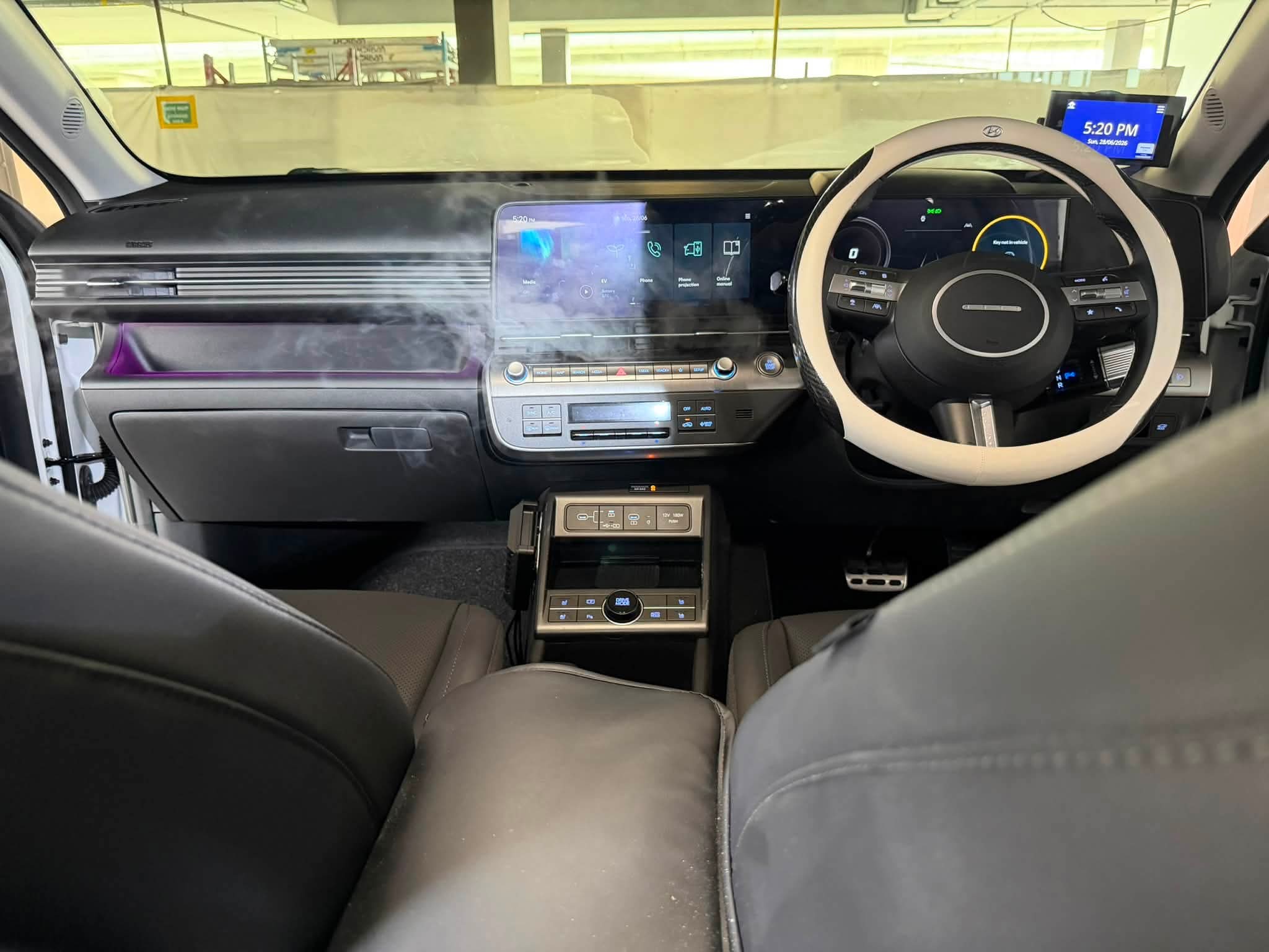 Detailed interior cleaning view of car after sanitisation